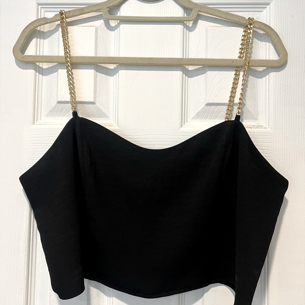 Express crop top with chain straps